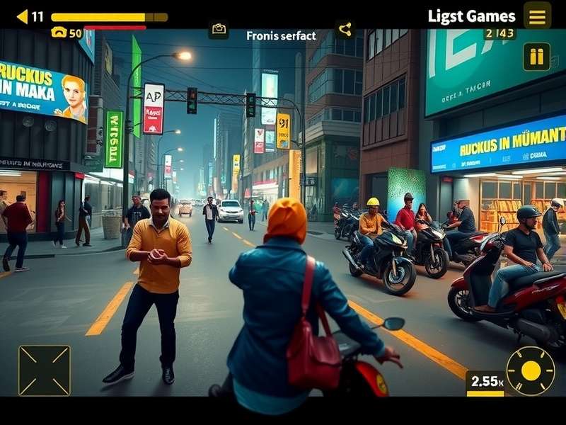 Ruckus In Mumbai Streets gameplay screenshot showing Mumbai street environment